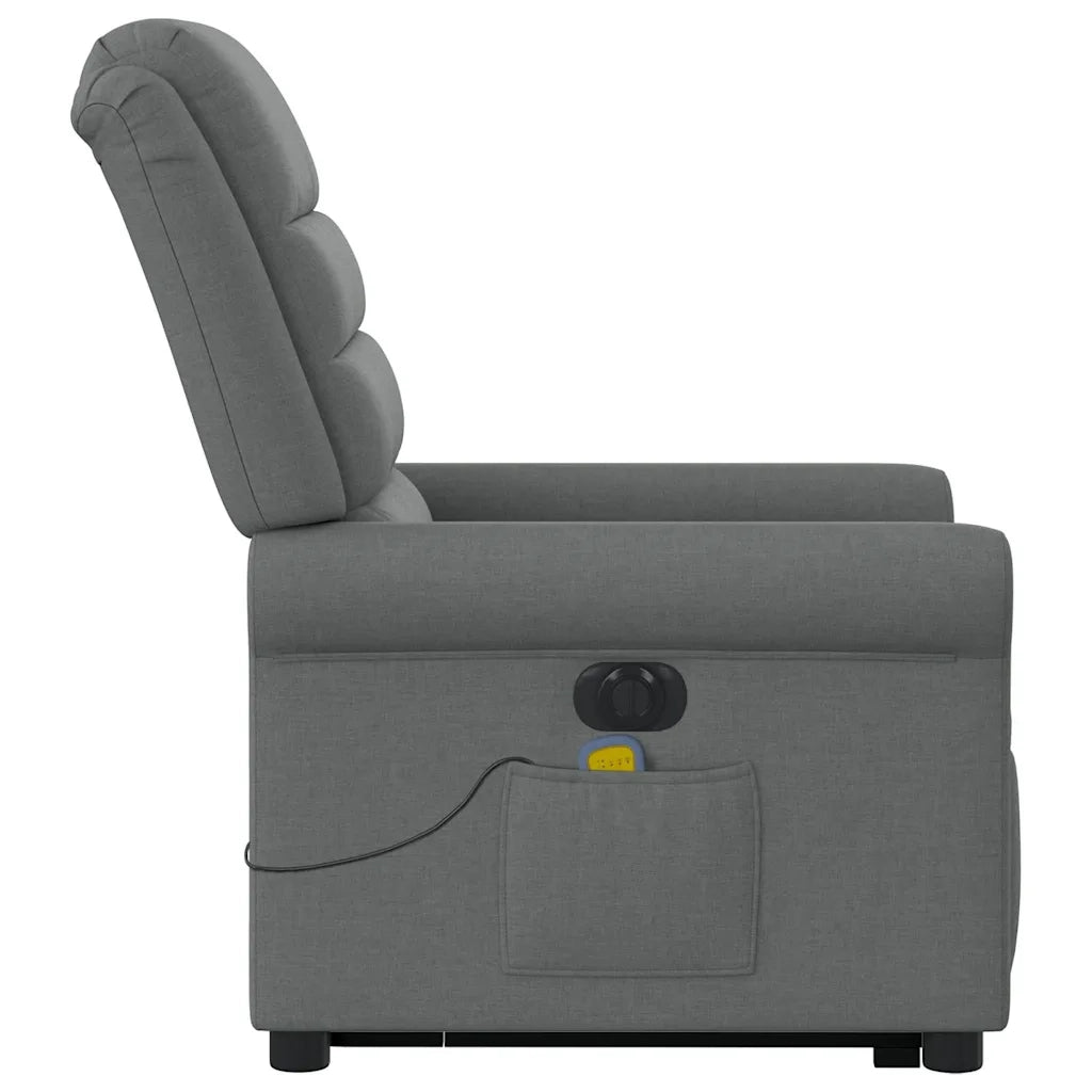 Poltrona Alzapersona Massaggi Elettrica Grigio Scuro Tessuto 3303345