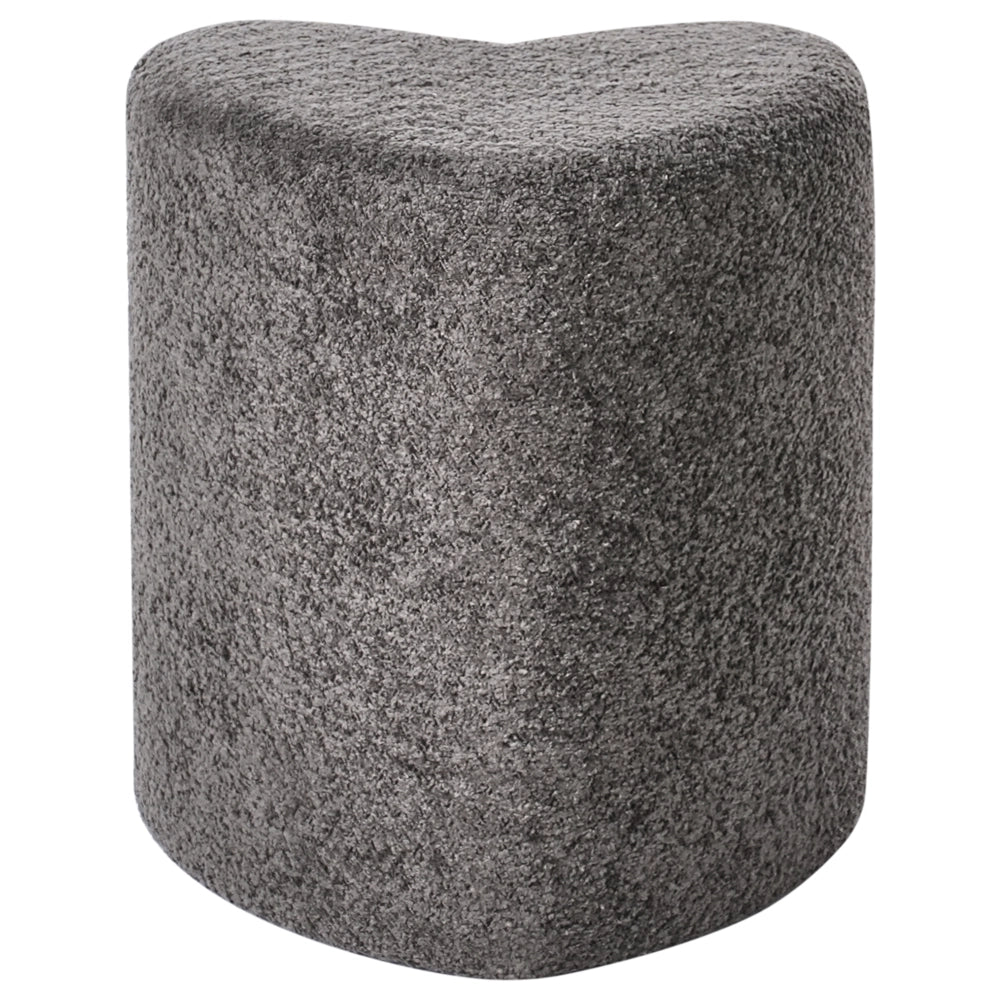 Pouf poggiapiedi imbottito a forma di cuore Pouf ottomano in ciniglia grigio scuro camera da letto soggiorno