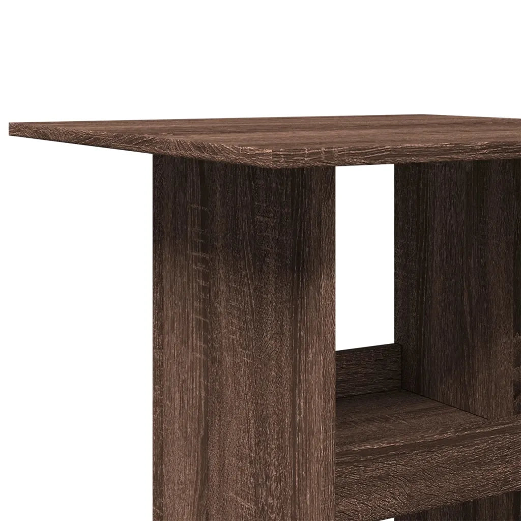vidaXL Tavolo Bar Portaoggetti Rovere Marrone 60x60x102 cm Multistrato