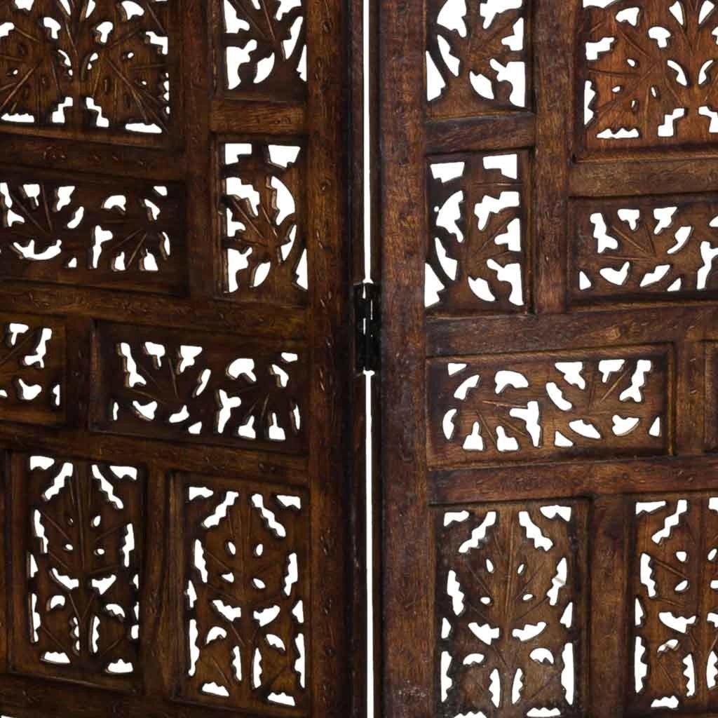 Paravento in legno marrone fatto a mano 50(x4)x2x180h cm