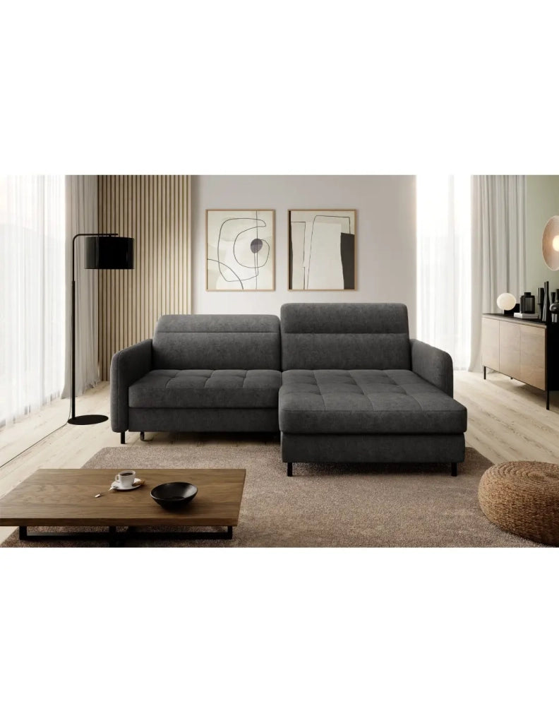 Divano ad angolo collezione GOUMSI colore Grigio scuro melange