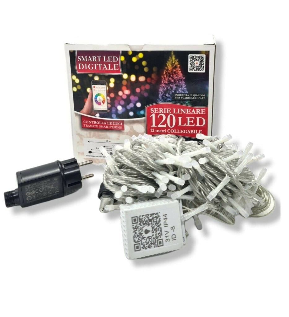 Catena Luminosa da esterno smart bluetooth luci natalizie da 120 led multicolor