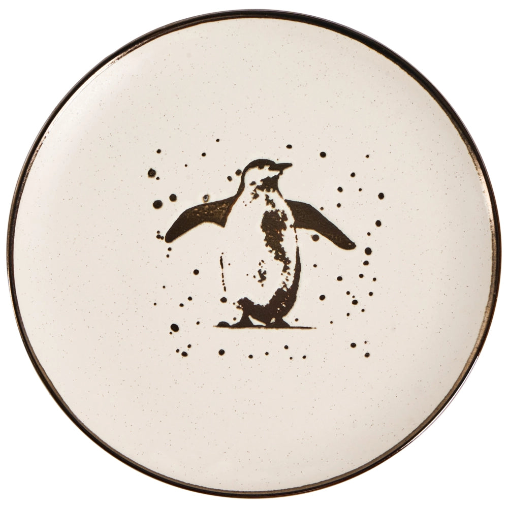 Set di 16 pezzi di stoviglie in gres  fatto a mano con finitura smaltata metallica reattiva colore bianco sporco