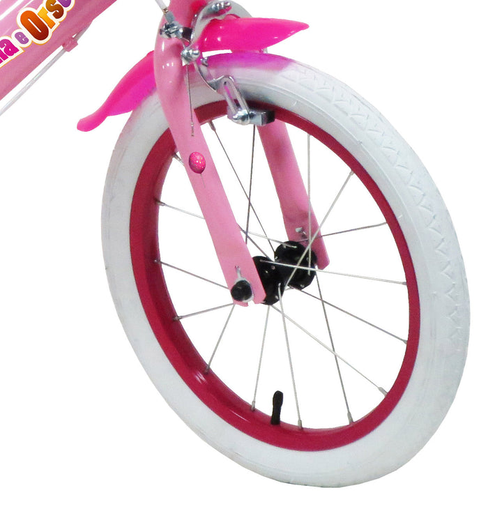 Bicicletta per Bambina 16" 2 Freni  Masha e Orso Rosa