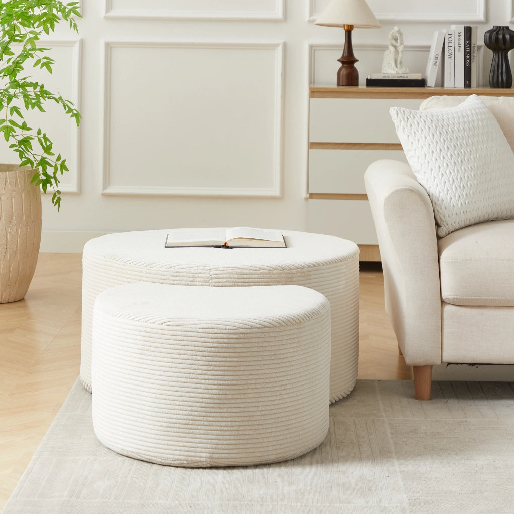 TAVOLINO Set da 2 pezzi 84x28x28 cm in tessuto beige