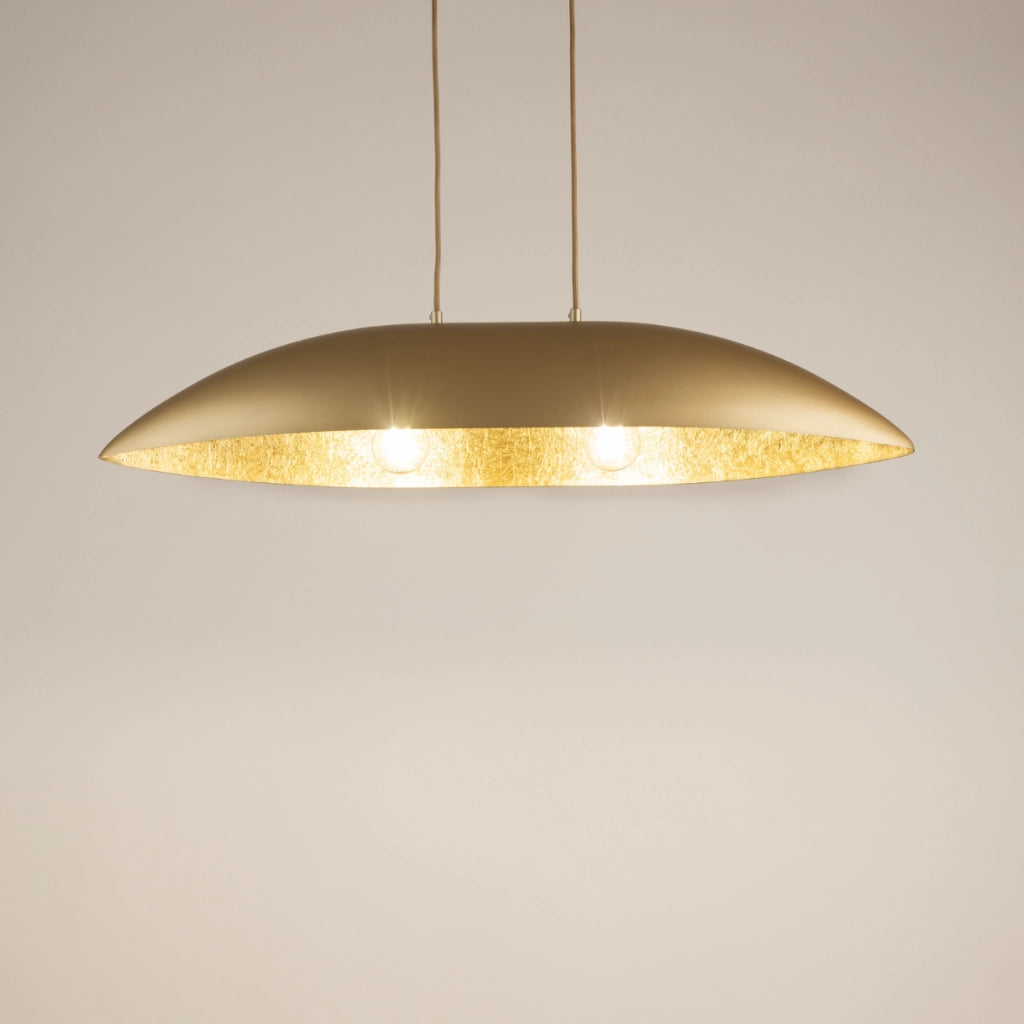 Lampada a sospensione Gondola oro ovale 2xE27 Sigma