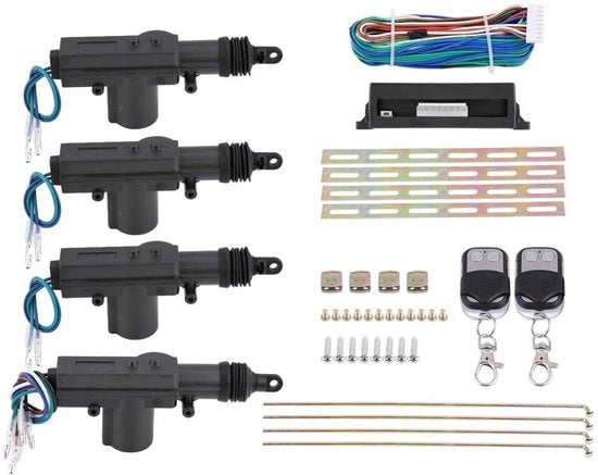 Impianto di Blocco Centrale Completo - Chiusura Automatica - Comando a Distanza - 4 Porte - Accesso Senza Chiave - Maniglia Facile da Utilizzare - Blocco Automa