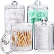 Dispensatore di Batterie - Organizzatore di Trucchi - Organizzazione della Camera da Bagno - Con Coperchio - 4 pezzi - Transparente