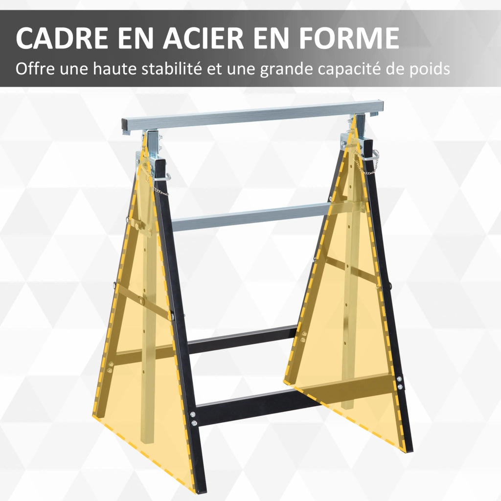 Tavolo Pieghevole Regolabile ¨C Zephmum ¨C Nero 80-130 cm