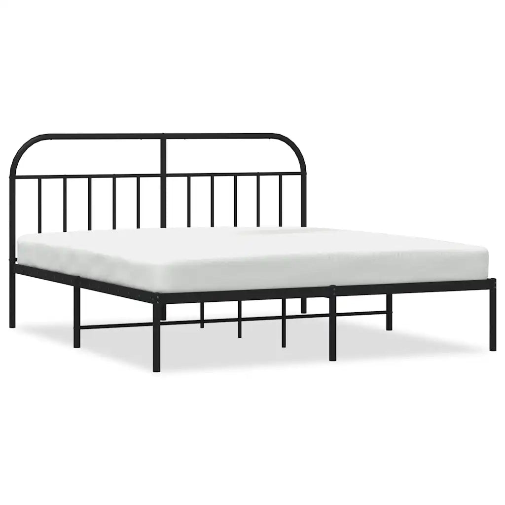 Giroletto con Testiera-Struttura Letto con testiera in Metallo Nero 183x213 cm 599265