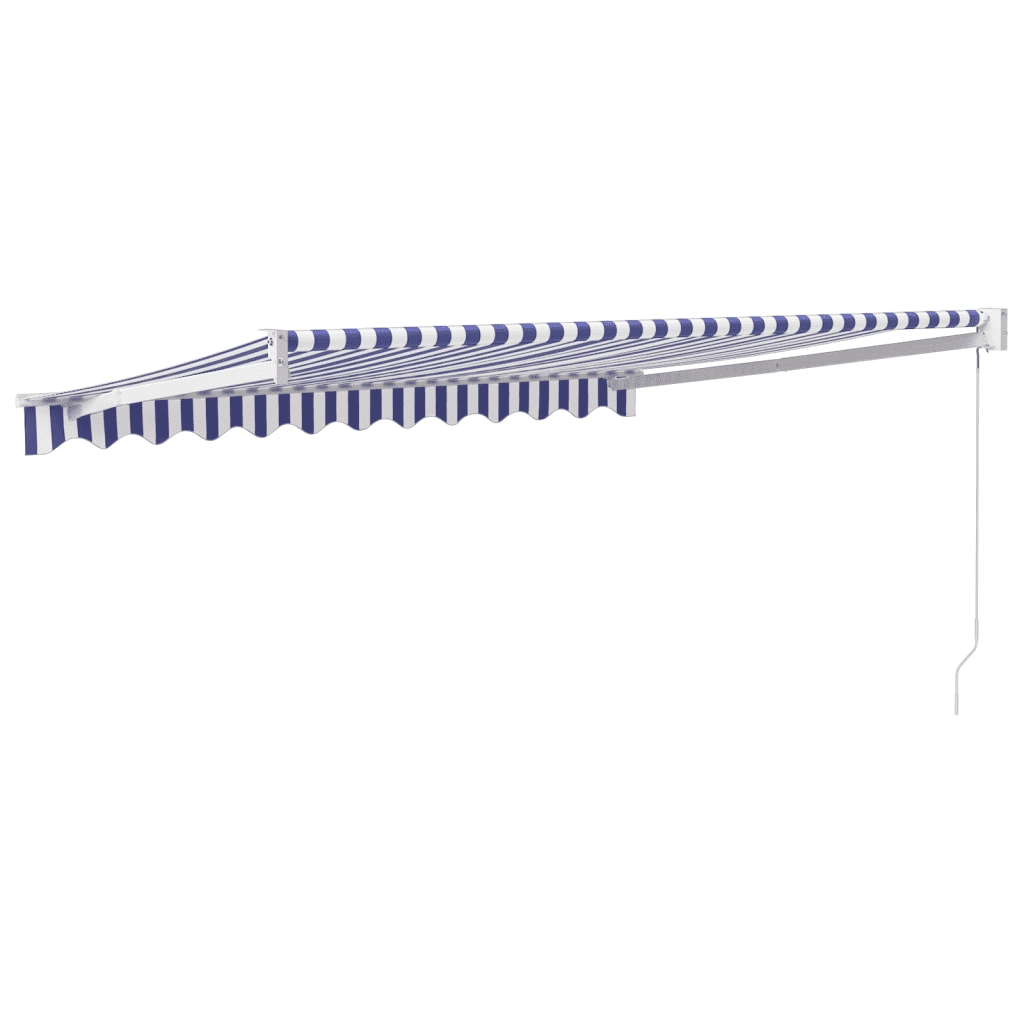 Tenda Sole Retrattile Blu e Bianca 3,5x2,5m Tessuto e Alluminio 3154422
