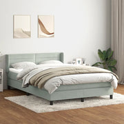 Giroletto a Molle con Materasso Grigio Chiaro 160x220cm Velluto 3318243