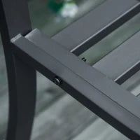 Panchina da Esterno 2 Posti con Braccioli in Acciaio e Ghisa, 128x58.5x89cm, Nero