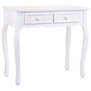 Mobile da ingresso in legno con 2 cassetti bianchi 80x40x75