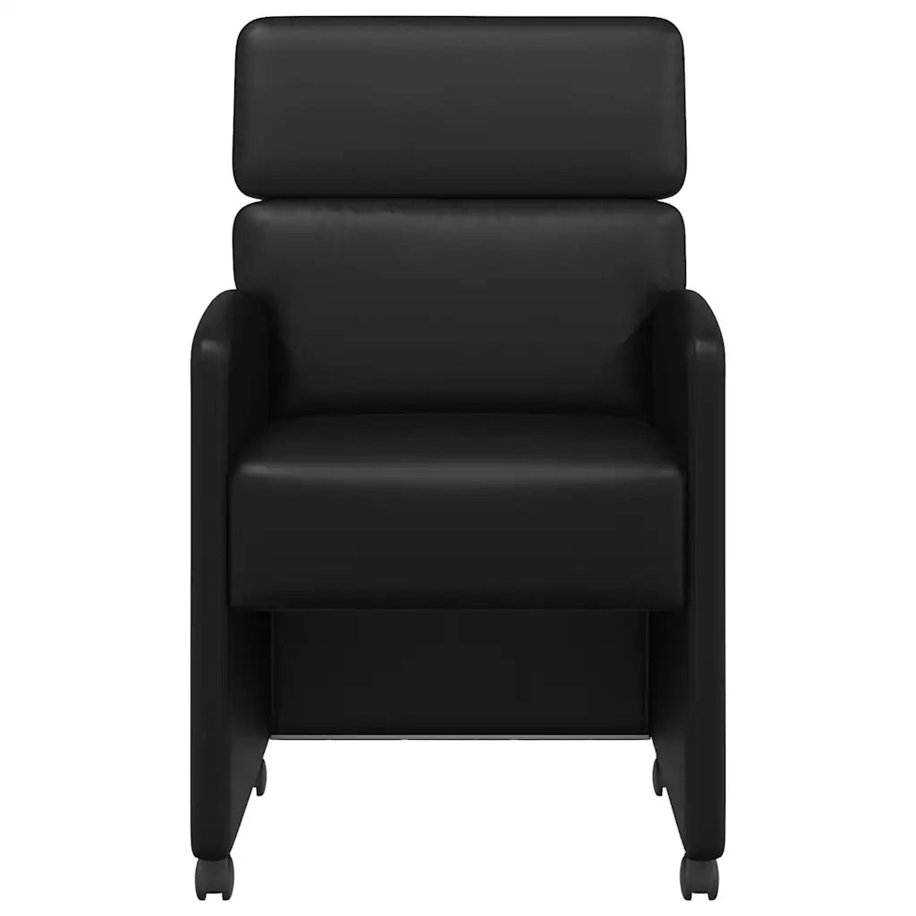 Sedie da Pranzo con Ruote con ruote 2 pcs Nero 58 x 65 x 98 cm