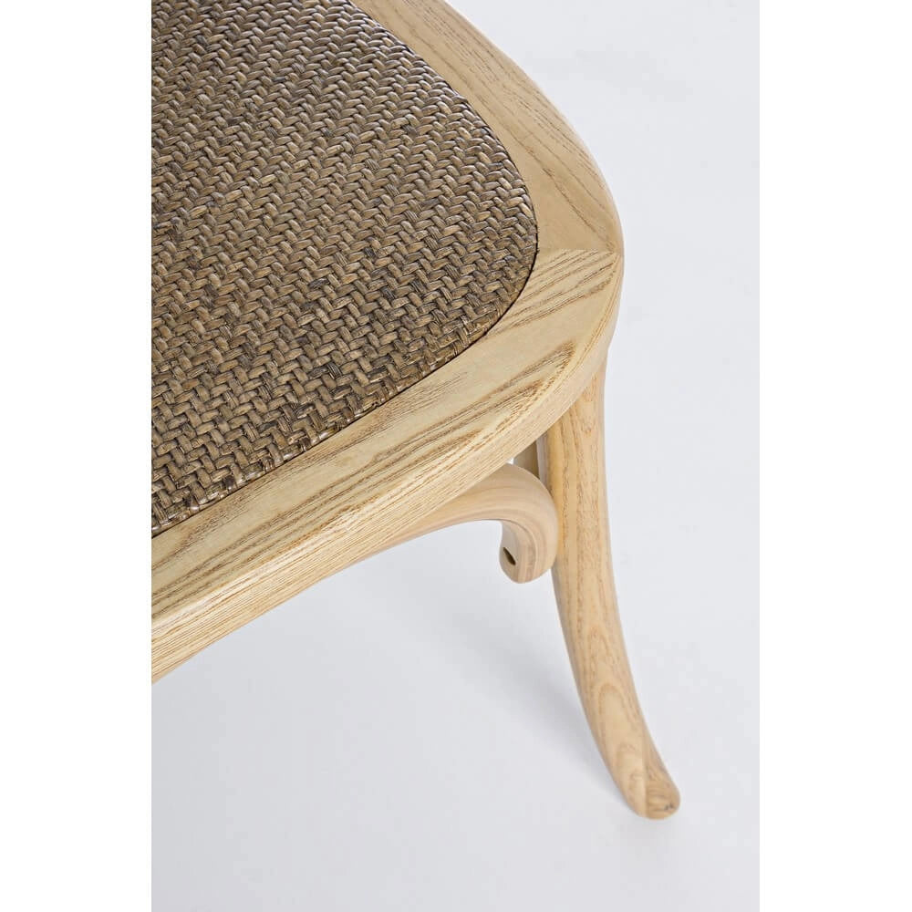 Sedia in Legno di Olmo con Seduta e Schienale in Rattan - CATA