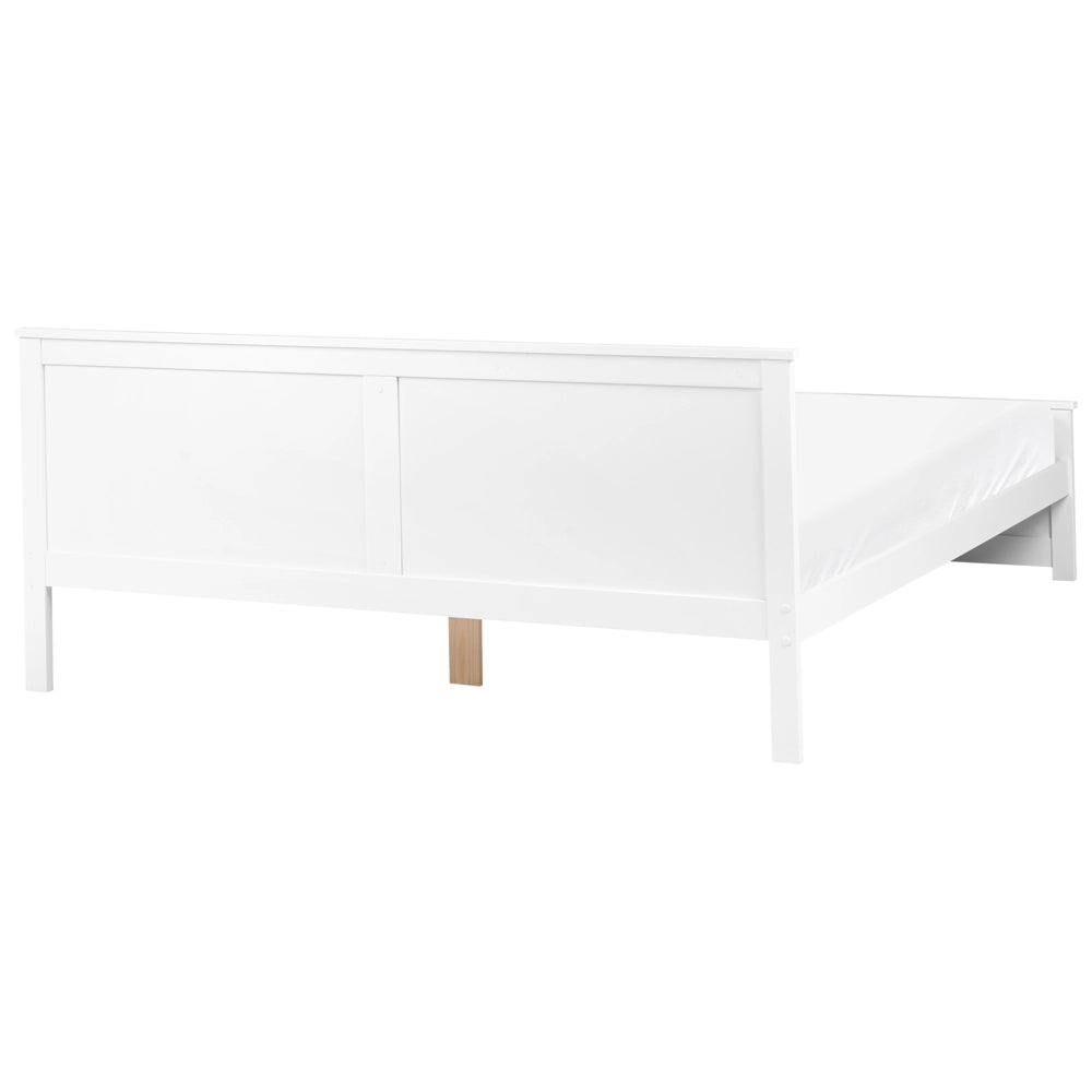 Letto matrimoniale in legno di Pino Bianco con testiera 180 x 200 cm stile minimalista