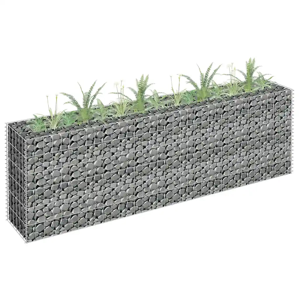 Gabbione Letto Rialzato in Acciaio Zincato 180x30x60 cm 145634