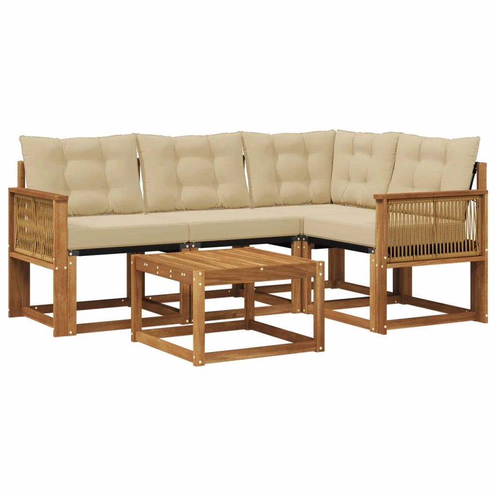 Set di divani da esterno 5 pz Naturale e Beige 3381941
