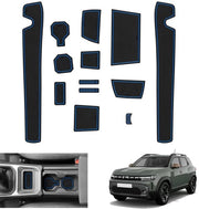 Antislipmattone per Dacia Duster 3 2024 2025, Mattoncini in gomma per Dacia Duster III da 2024 in poi - Antislipmattone per console centrale Bicchieriere Deurnaadmatten, Accessori Dacia Duster 3 (Blu)