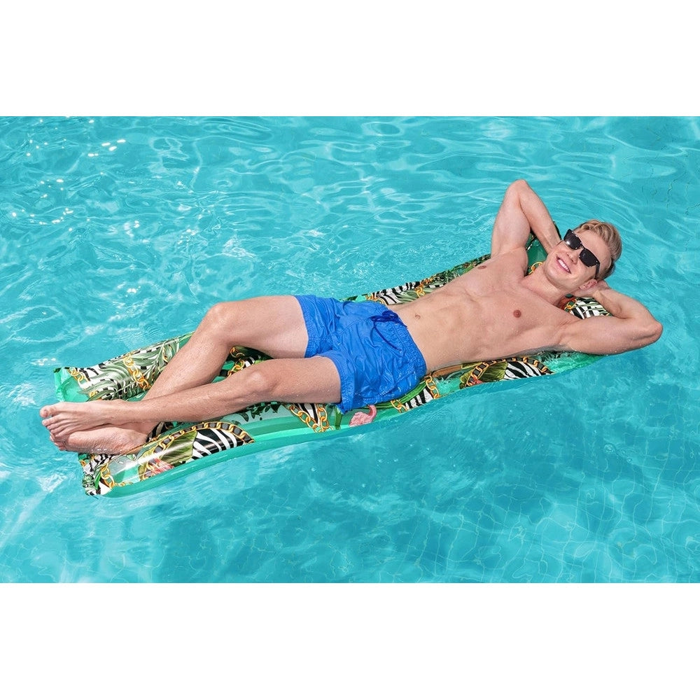 Trade Shop - Materassino Gonfiabile Fantasia Floreale 183x69cm Per Mare Spiaggia Piscina 019962 -