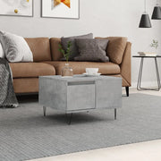 Tavolino Salotto-Tavolino da soggiorno-Tavolo Grigio Cemento 55x55x36,5 cm Legno Multistrato 957226