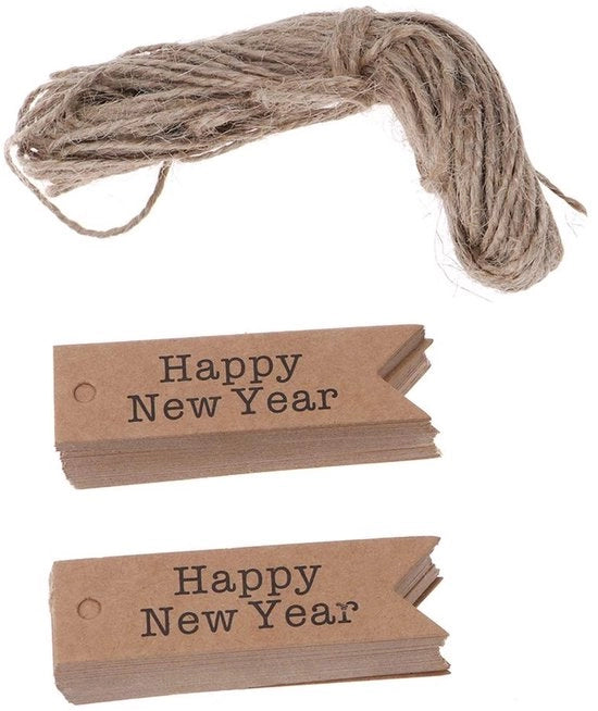 Cadeaubaglieri in Carta Kraft 100 pezzi - Etichette per Albero di Natale - Tag per Decorazione - Scrapbooking - Carte Fai da Te