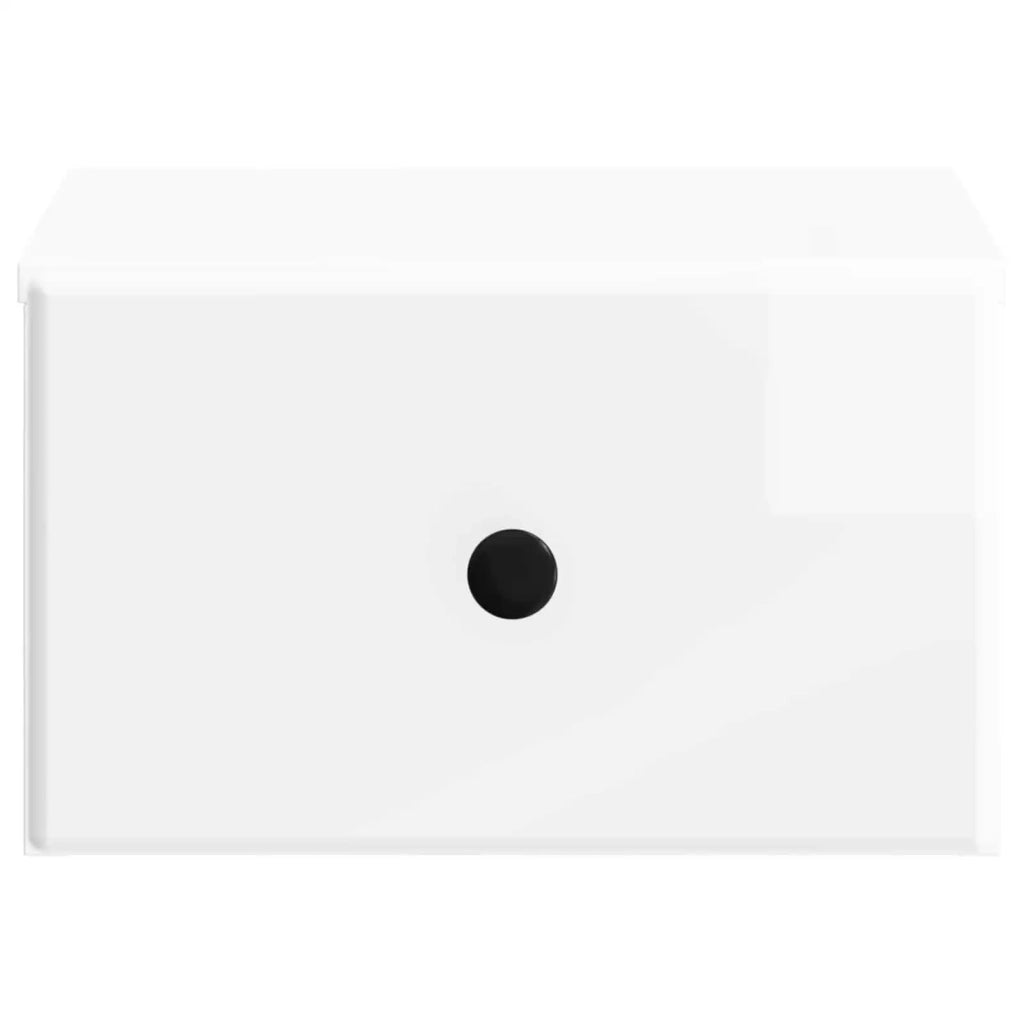 Mobiletto da notte a muro Bianco Lucido 34,5 x 33 x 20 cm 899113