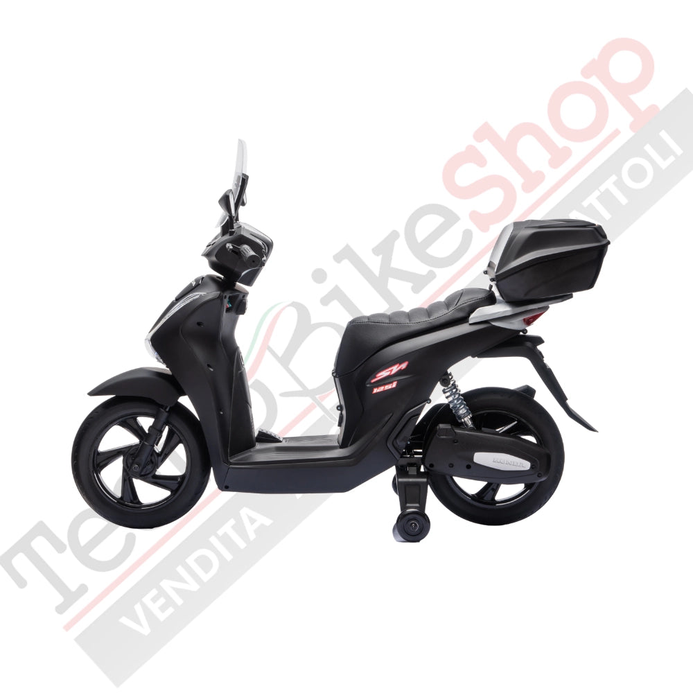 Moto Elettrica per Bambini Honda SH125 Verniciato 12V con Licenza Ufficiale -Nero Opaco