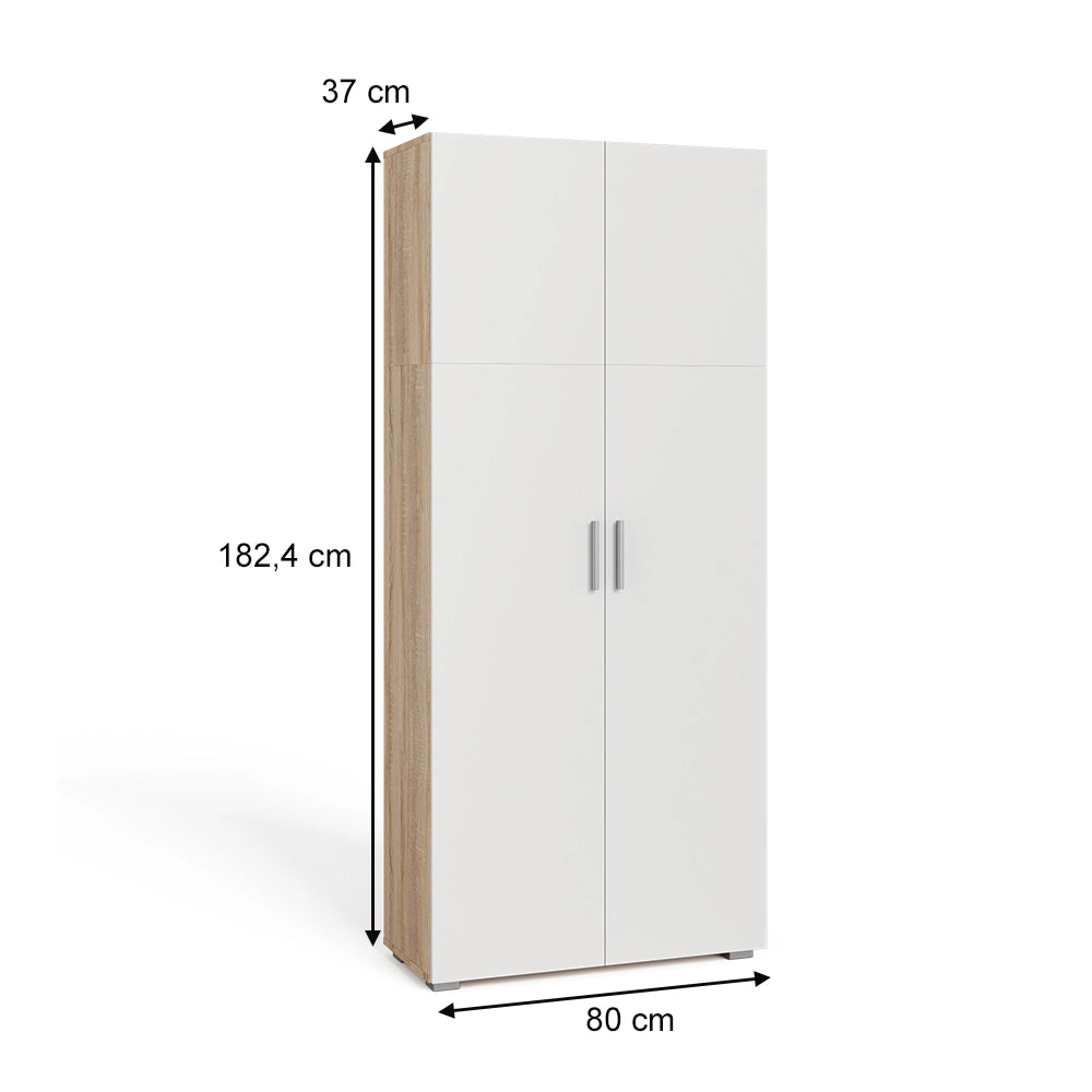 Vicco Scaffale per file Bianco/Sonoma 80 x 182.4 cm