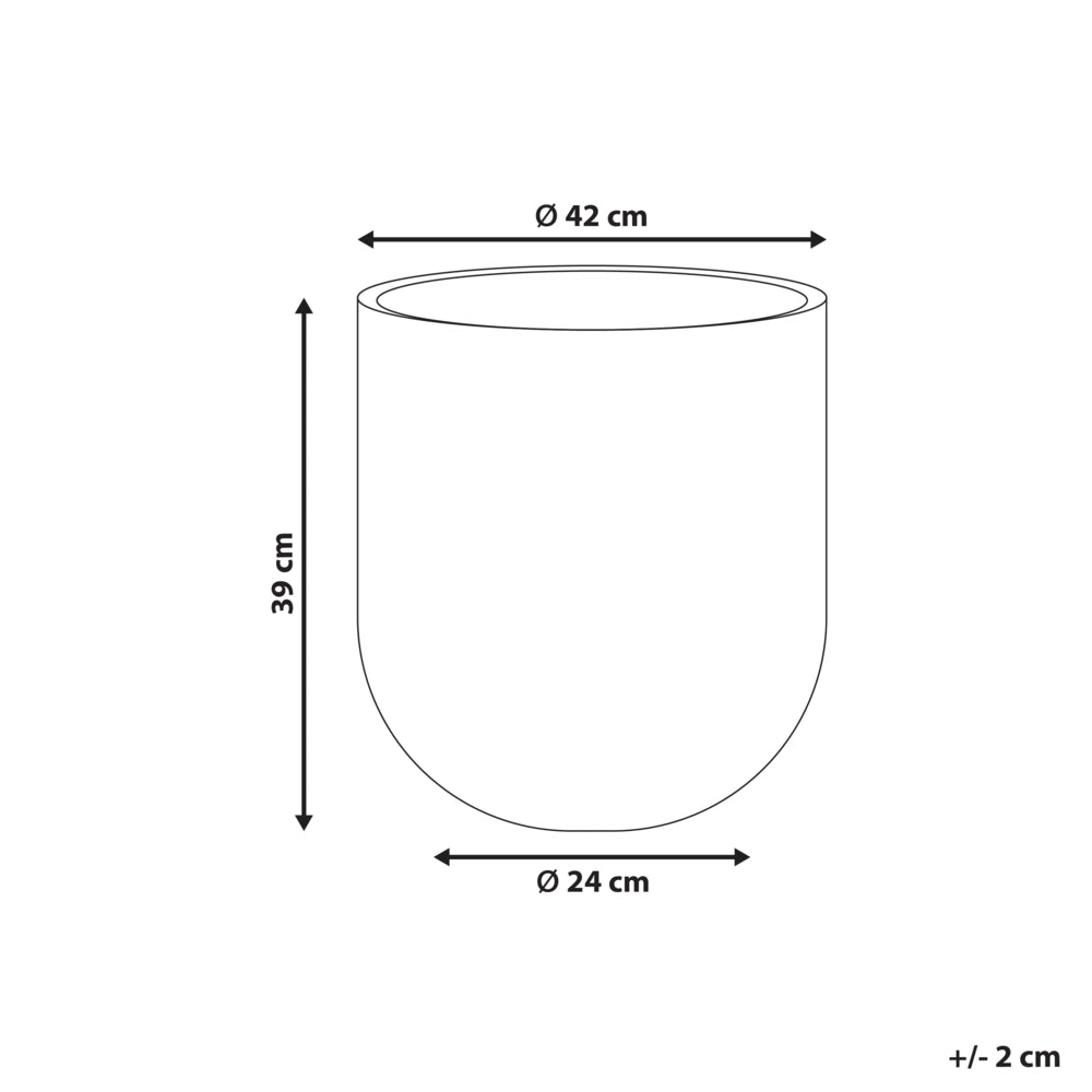 Vaso da fiori grigio Fioriera rotonda in fibra di argilla per uso interno ed esterno 42 x 42 x 39 cm Decorativa Design moderno Soggiorno Giardino
