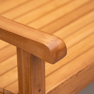 Panchina da Giardino 2 Posti 123x61x89,5 cm in Legno Naturale