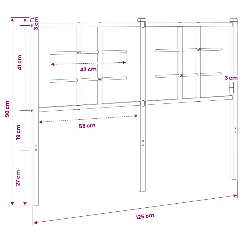 Testiera | Testata di Ricambio in Metallo Bianco 120 cm