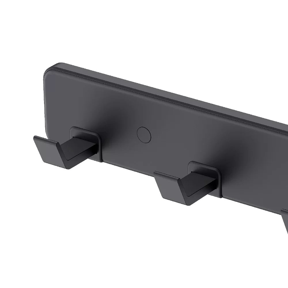 Barra porta abiti con 4 ganci nero opaco - Serie Blend