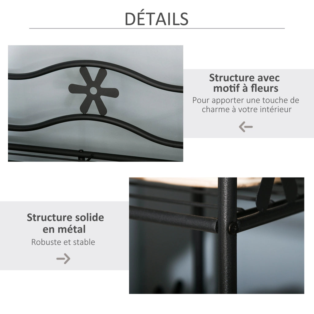 Armadio Guardaroba con Ripiani e Appendiabiti ¨C Zephmum ¨C Nero Bianco 84x42x159 cm