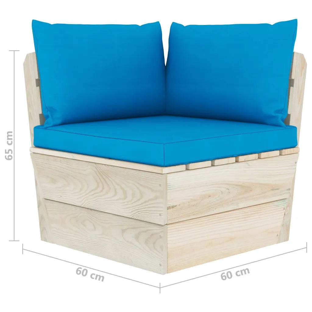 Divano da Giardino a 2 Posti su Pallet con Cuscini Legno Abete 3063388