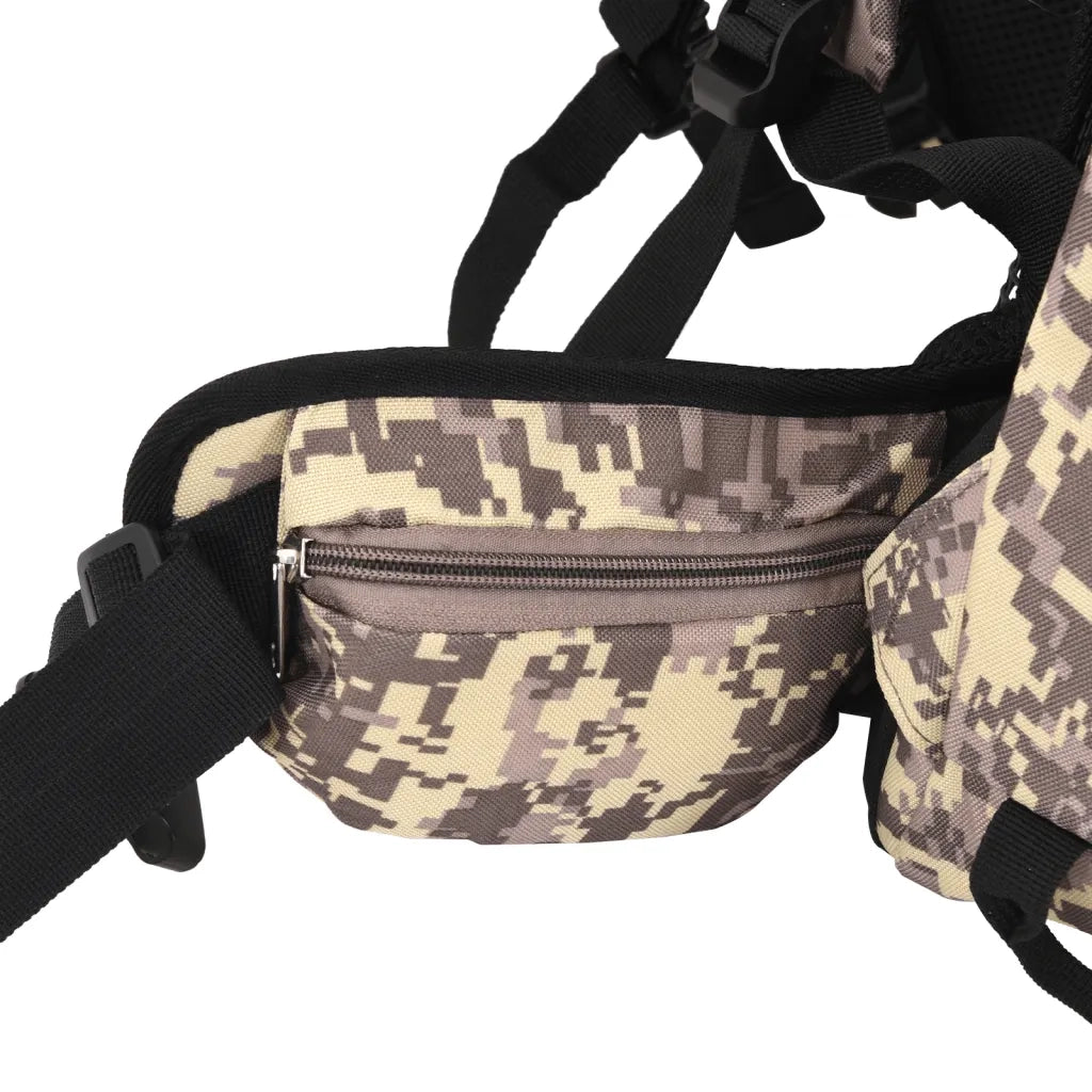 Zaino da Trekking Cammello Mimetico 80 L in Tessuto Oxford