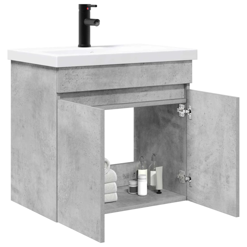 Mobile bagno con rubinetto Grigio Cemento 61 x 40 x 74,5 cm 889540