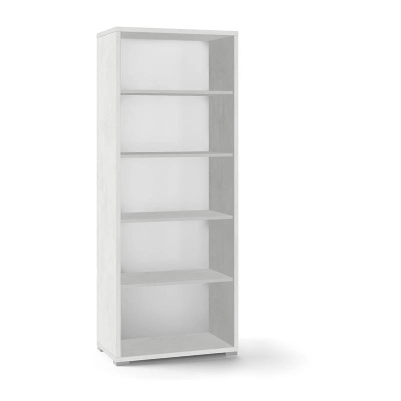 LIBRERIA A GIORNO DA ARREDO IN LEGNO CON 5 RIPIANI 182X71X41 CM COLORE OSSIDO BIANCO