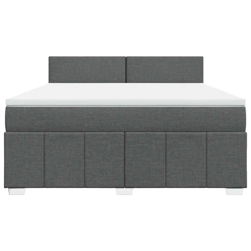Giroletto a Molle con Materasso Grigio Scuro 180x200 cm Tessuto