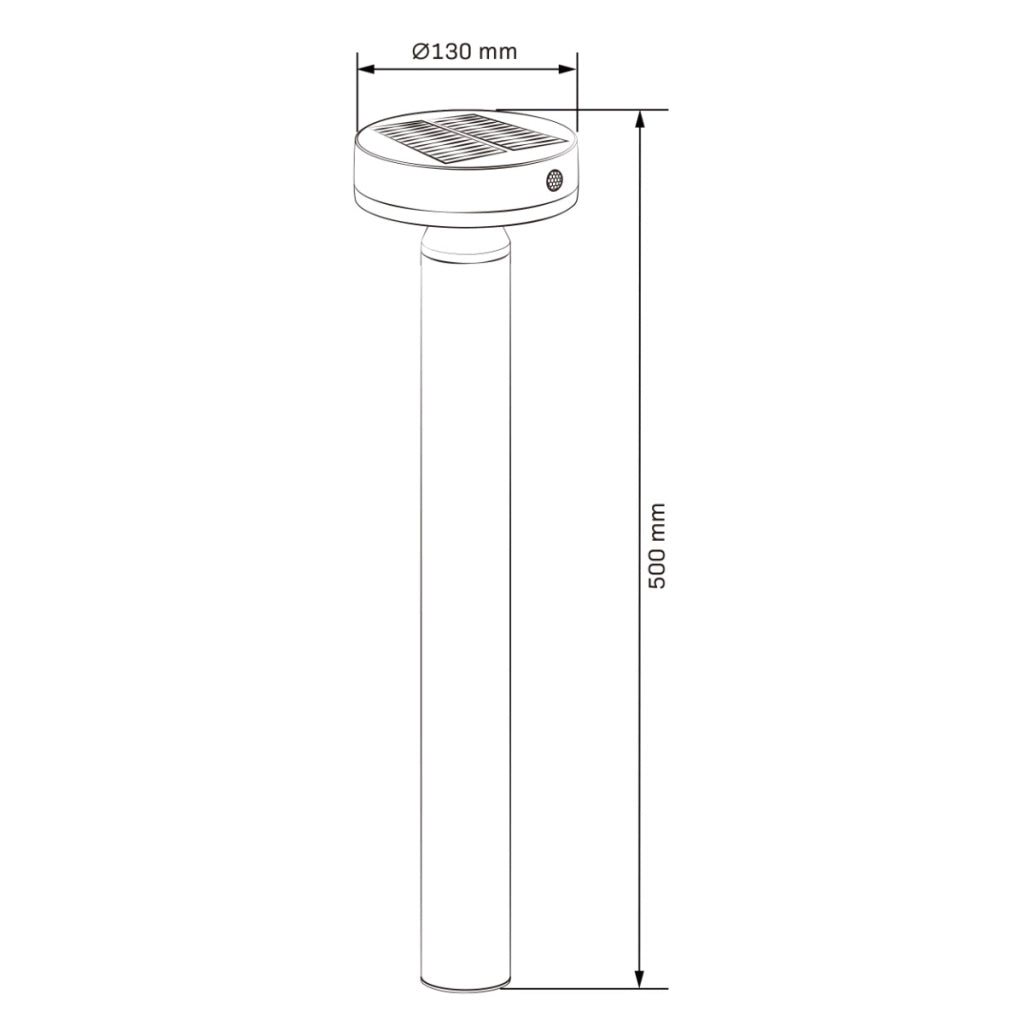 Paletto LED solare 4,5W 4000K PIR IP44 nero Polux USB-C