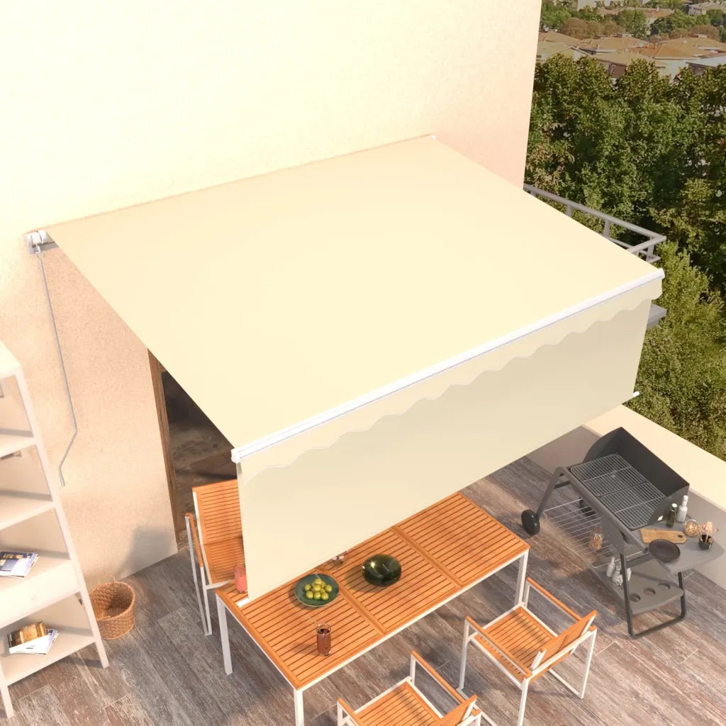 Tenda da Sole Retrattile con Parasole 4,5x3 m Crema 3069317