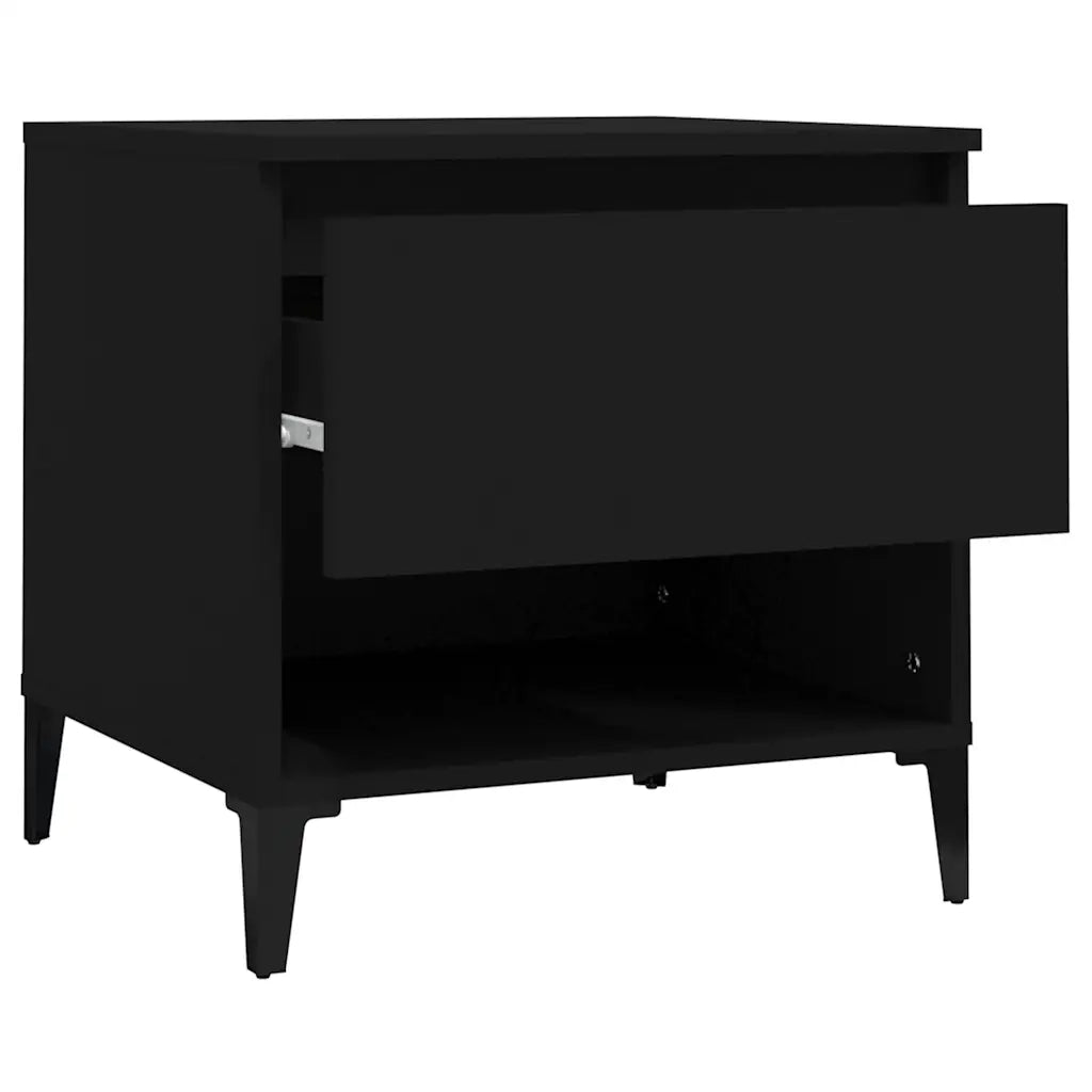 Tavolino | Tavolo laterale Nero 50x46x50 cm in Legno Multistrato