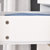 Armadio Moderno con Guardaroba 2 Ante 80x50x180 cm in Legno truciolare e Vetro Bianco