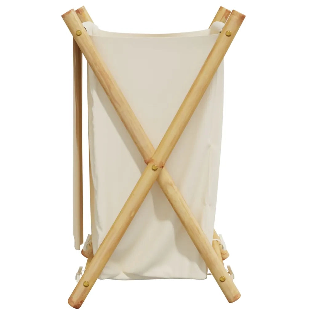 Cesto per Biancheria Bianco Crema 41,5x36x63,5 cm in BambÃ¹