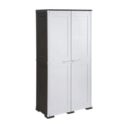 ARMADIO 2 ANTE 79X43X164 CM CON 6 VANI INTERNI E POMELLI QUADRATI NERO/GRIGIO – MOBILE ALTO ORGANIZZAZIONE CASA