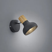 SPOT E14 LATIKA H18CM NERO/LEGNO