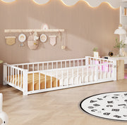 Letto 90x200 cm con sponda; vano portaoggetti e LED in MDF e metallo bianco