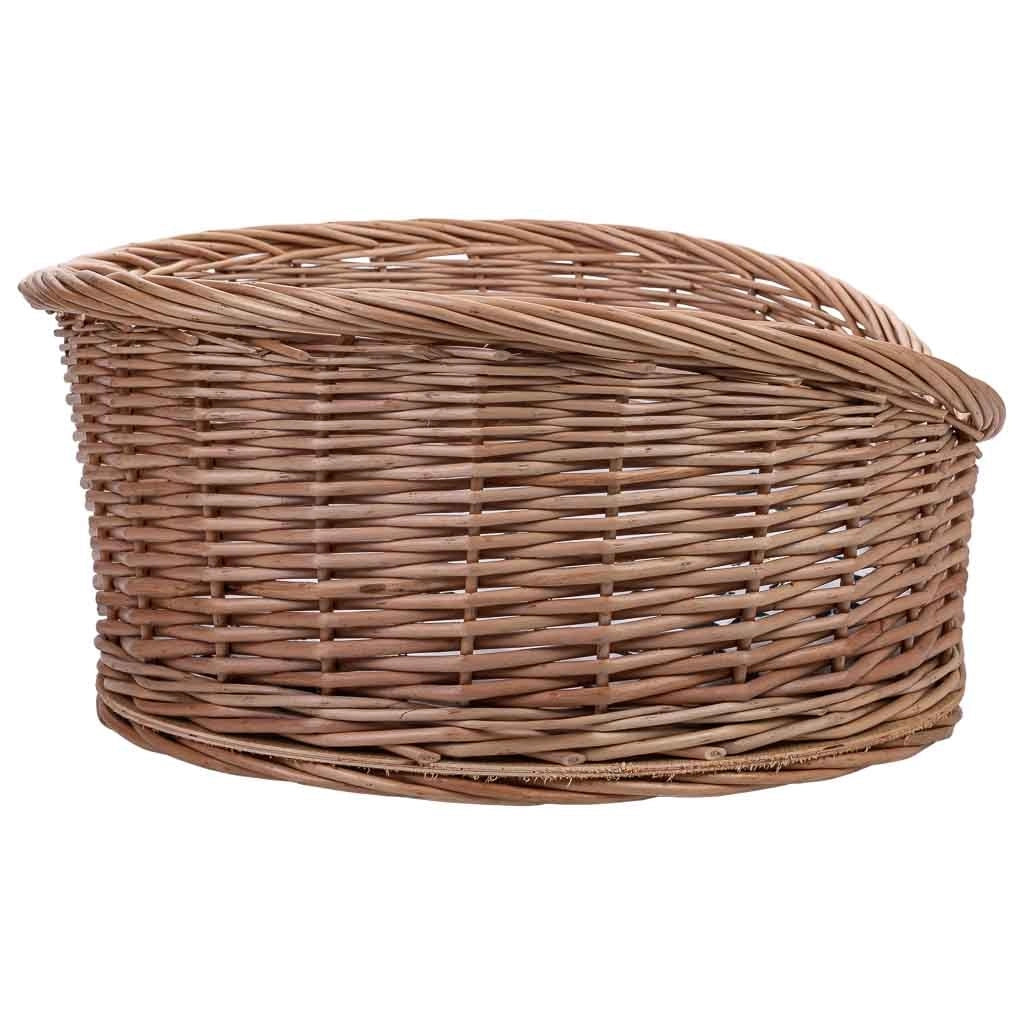 Lettino per animali domestici in vimini marrone 70x50x14/22 cm