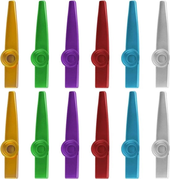 Set di kazoo in lega d'alluminio - 7 colori - regali per feste - flauto nasale - per principianti.